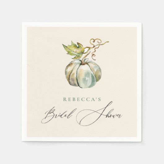 Elegantes Calligraphy Fall Pumpkin-Brautparty Serviette (Vorderseite)