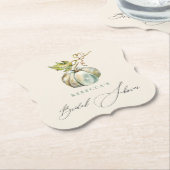Elegantes Calligraphy Fall Pumpkin-Brautparty Untersetzer (angewinkelt)