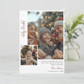 Elegantes Calligraphy Feliz Navidad Weihnachtsfest Feiertagskarte (Stehend Vorderseite)