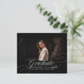 Elegantes Calligraphy Foto High School Abschluss A (Stehend Vorderseite)