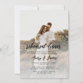 Elegantes Calligraphy Foto Probe Dinner Einladung (Vorderseite)