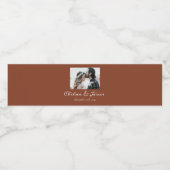 Elegantes Calligraphy Foto Terracotta Wedding Wasserflaschenetikett (Einzelnes Label)