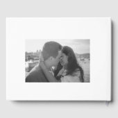 Elegantes Calligraphy Foto Wedding Guest Book Gästebuch (Rückseite)