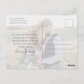 Elegantes Calligraphy Foto Wedding Vielen Dank Postkarte (Rückseite)