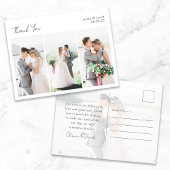 Elegantes Calligraphy Foto Wedding Vielen Dank Postkarte