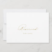 Elegantes Calligraphy Gold Wedding Reserved Sign (Rückseite)