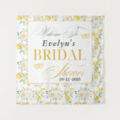 Elegantes Calligraphy Lemons Pattern Brautparty Wandteppich (Vorderseite)