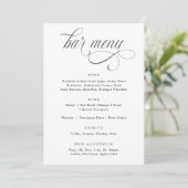 Elegantes Calligraphy Luxury Wedding Bar Menu Menükarte (Stehend Vorderseite)