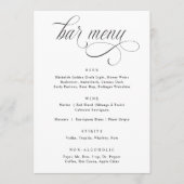 Elegantes Calligraphy Luxury Wedding Bar Menu Menükarte (Vorderseite)