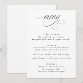 Elegantes Calligraphy Luxury Wedding Menu Menükarte (Vorne/Hinten)