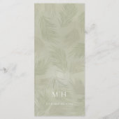 Elegantes Calligraphy Menu Tropical Palm Blätter Menükarte (Rückseite)