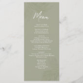 Elegantes Calligraphy Menu Tropical Palm Blätter Menükarte (Vorderseite)