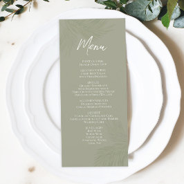 Elegantes Calligraphy Menu Tropical Palm Blätter Menükarte