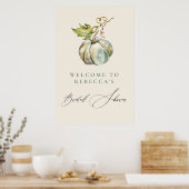Elegantes Calligraphy Pumpkin Brautparty Willkomme Poster (Küche)