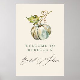 Elegantes Calligraphy Pumpkin Brautparty Willkomme Poster