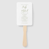 Elegantes Calligraphy Sage Green Wedding Programm Fächer (Vorderseite)