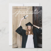 Elegantes Calligraphy Script Abschluss Foto Ankündigung (Vorderseite)