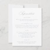Elegantes Calligraphy Script Blue Wedding Details Einladung (Vorderseite)