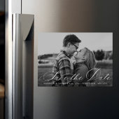 Elegantes Calligraphy Script-Foto Save the Date Magneteinladung