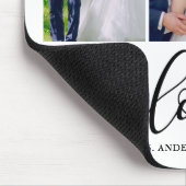 Elegantes Calligraphy Script Liebe 3 Wedding Foto Mousepad (Ecke)