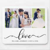 Elegantes Calligraphy Script Liebe 3 Wedding Foto Mousepad (Vorne)