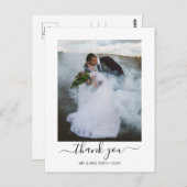 Elegantes Calligraphy Script Wedding Foto Vielen D Postkarte (Vorne/Hinten)