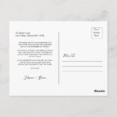 Elegantes Calligraphy Script Wedding Foto Vielen D Postkarte (Rückseite)