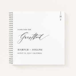 Elegantes Calligraphy Script Wedding Guest Book Notizblock