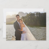 Elegantes Calligraphy Simple Modern 2x Wedding Fot Dankeskarte (Rückseite)