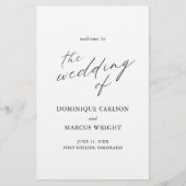 Elegantes Calligraphy Simple Wedding Program (Vorderseite)