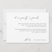 Elegantes Calligraphy Wedding Foto Dankeskarte (Rückseite)