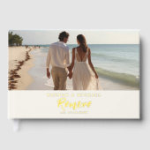 Elegantes Calligraphy Wedding Foto Gästebuch (Vorderseite)