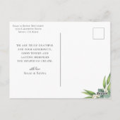 Elegantes Calligraphy Wedding Foto Vielen Dank Postkarte (Rückseite)