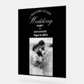 Elegantes Calligraphy Wedding Foto Willkommen Acrylschild (Winkel)