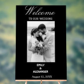 Elegantes Calligraphy Wedding Foto Willkommen Acrylschild (Neutral)