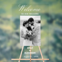 Elegantes Calligraphy Wedding Foto Willkommen