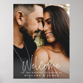 Elegantes Calligraphy Wedding Welcome Sign Poster