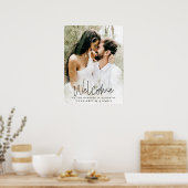 Elegantes Calligraphy Wedding Welcome Sign Poster (Küche)