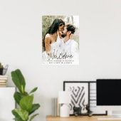 Elegantes Calligraphy Wedding Welcome Sign Poster (Heimbüro)