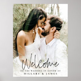 Elegantes Calligraphy Wedding Welcome Sign Poster