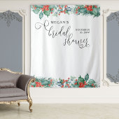 Elegantes Calligraphy Winter Holly Brautparty Wandteppich