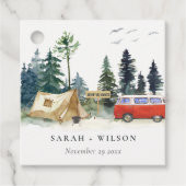 Elegantes Camping Hochzeit im Pinienwald Geschenkanhänger (Vorderseite)