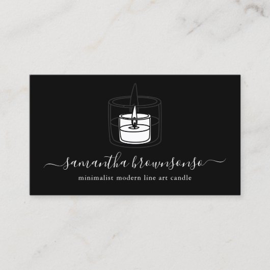 Elegantes Candle Illustration Design Visitenkarte (Vorderseite)