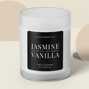 Elegantes Candle Square Label Minimalistisch Schwa Quadratischer Aufkleber