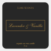 Elegantes Candle Square-Label Quadratischer Aufkleber (Vorderseite)
