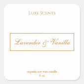 Elegantes Candle Square-Label Quadratischer Aufkleber (Vorderseite)