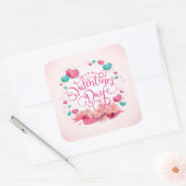 Elegantes Candy Hearts Valentine's Day Sticker Sie (Umschlag)