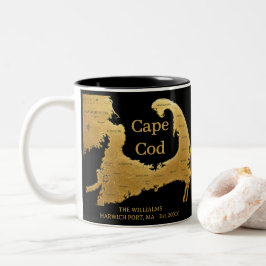 Elegantes Cape Cod Strandhaus-Dekor Geschenk Zweifarbige Tasse