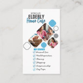 Elegantes Caregiver Foto Gray & Blue Design Visitenkarte (Vorderseite)