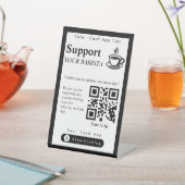 Elegantes Cash-App-Tipps QR-Code-Schild Sockelschild (In SItu)